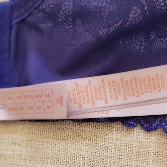 Savage X Fenty Deep Blue Lace Bra Size 40DDD - Picture 4 of 7
